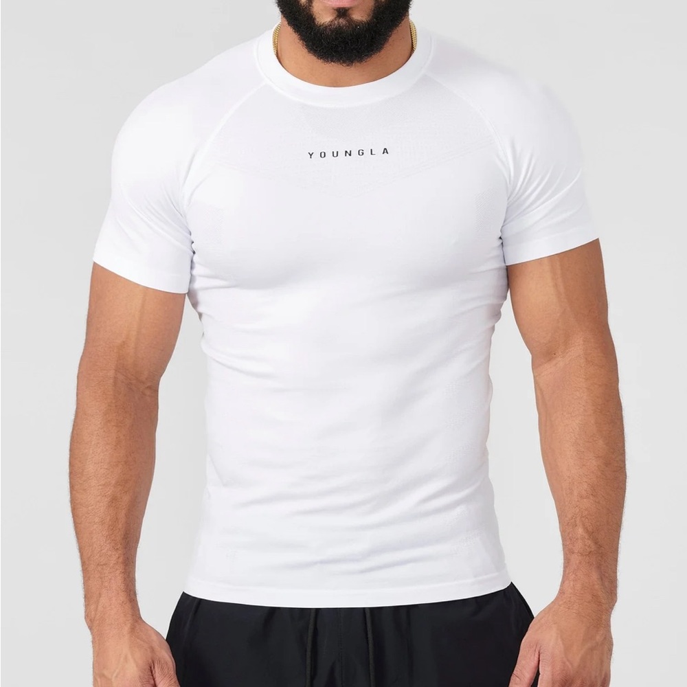 YOUNGLA SUPERVILLAIN COMPRESSION TEE LARGE NWT NEW WITH TAGS